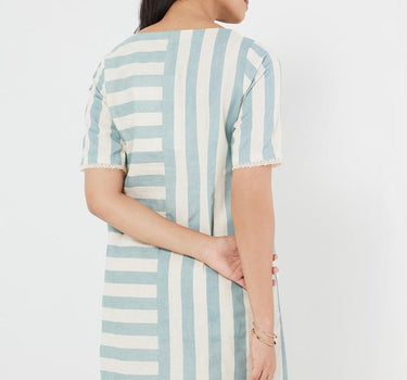 Stripes Blended Regular Fit Women's Dress