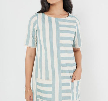 Stripes Blended Regular Fit Women's Dress