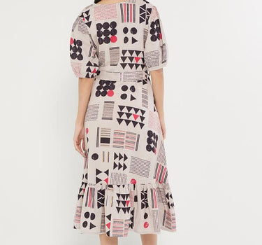 Geometric Print Blended Regular Fit Women's Dress