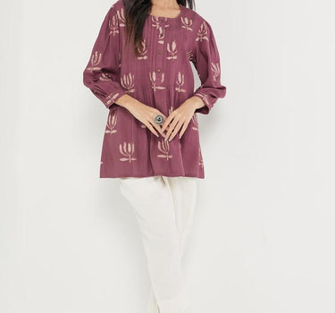 Printed Rayon Round Neck Women's Kurti