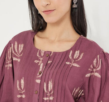 Printed Rayon Round Neck Women's Kurti