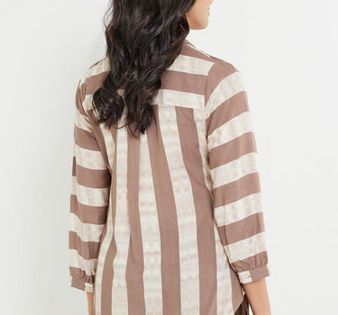 Stripes Collared Rayon Women's Casual Wear Shirt