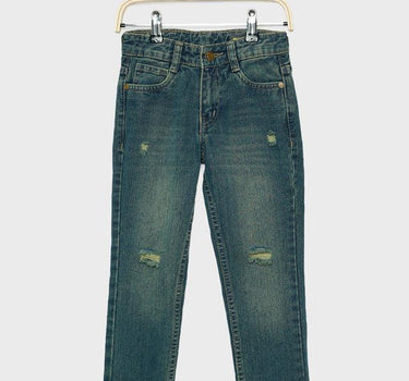 Solid Cotton Regular Fit Boys Jeans