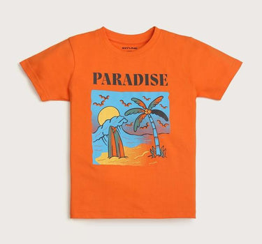 Graphic Print Cotton Round Neck Boys T-Shirt