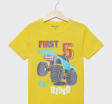 Graphic Print Cotton Round Neck Boys T-Shirt