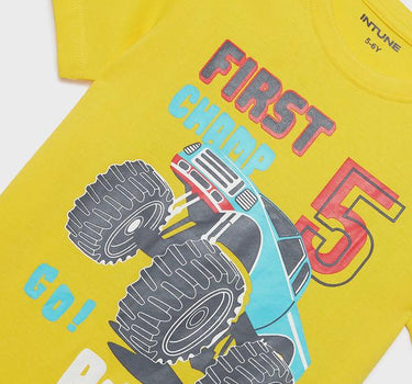 Graphic Print Cotton Round Neck Boys T-Shirt