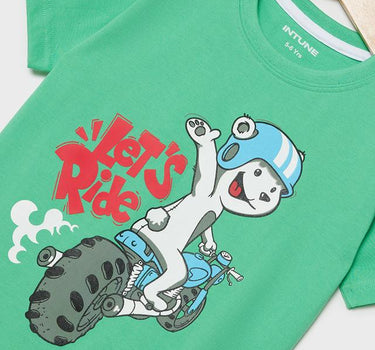 Graphic Print Cotton Round Neck Boys T-Shirt