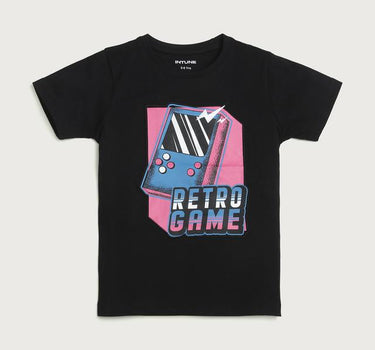 Graphic Print Cotton Round Neck Boys T-Shirt