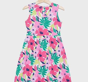 Printed Cotton Regular Fit Girls Frock