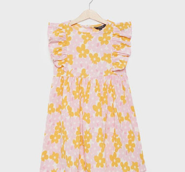 Printed Cotton Regular Fit Girls Frock