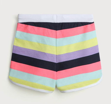 Color Block Cotton Regular Fit Girls Shorts