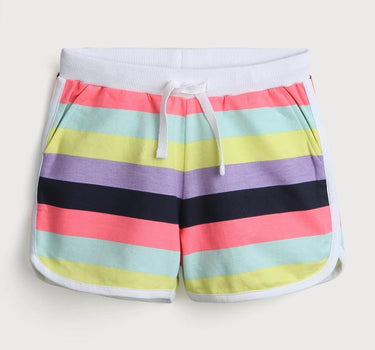 Color Block Cotton Regular Fit Girls Shorts