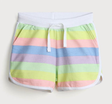 Color Block Cotton Regular Fit Girls Shorts