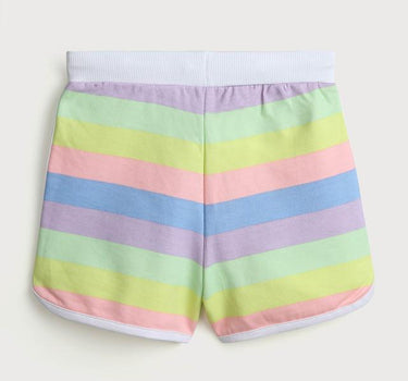 Color Block Cotton Regular Fit Girls Shorts