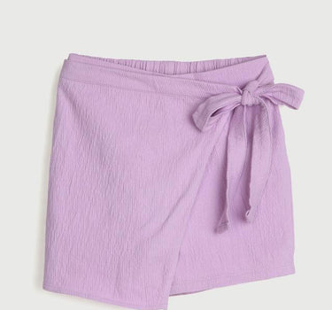 Solid Poly Cotton Regular Fit Girls Skorts