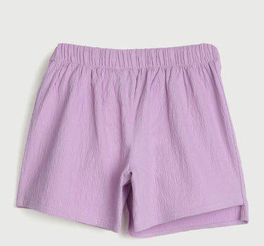 Solid Poly Cotton Regular Fit Girls Skorts