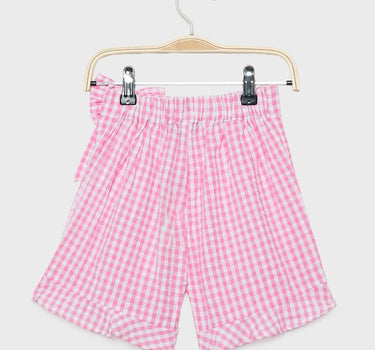 Checks Cotton Blend Regular Fit Girls Shorts