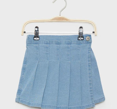 Solid Denim Regular Fit Girls Skirt