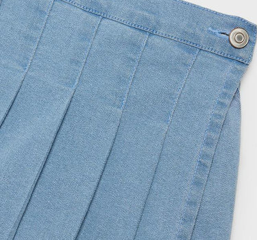 Solid Denim Regular Fit Girls Skirt