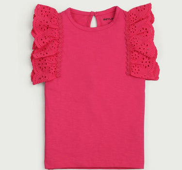Solid Cotton Round Neck Girls Top