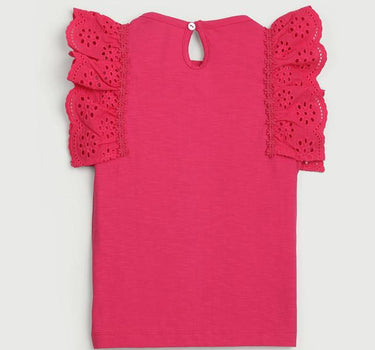 Solid Cotton Round Neck Girls Top