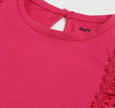 Solid Cotton Round Neck Girls Top