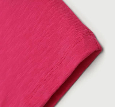 Solid Cotton Round Neck Girls Top
