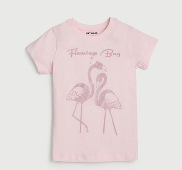 Graphic Print Cotton Round Neck Girls T-Shirt