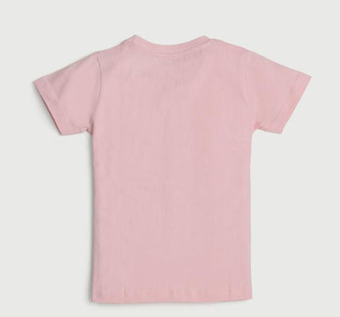 Graphic Print Cotton Round Neck Girls T-Shirt
