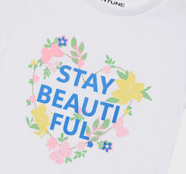 Printed Cotton Round Neck Girls T-Shirt