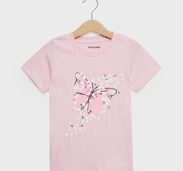 Printed Cotton Round Neck Girls T-Shirt