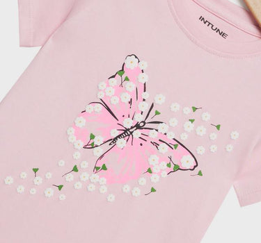 Printed Cotton Round Neck Girls T-Shirt