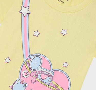 Printed Cotton Round Neck Girls T-Shirt