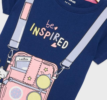 Printed Cotton Round Neck Girls T-Shirt