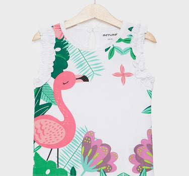 Printed Cotton Round Neck Girls T-Shirt