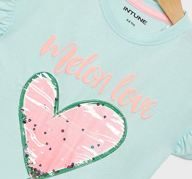 Printed Cotton Round Neck Girls T-Shirt