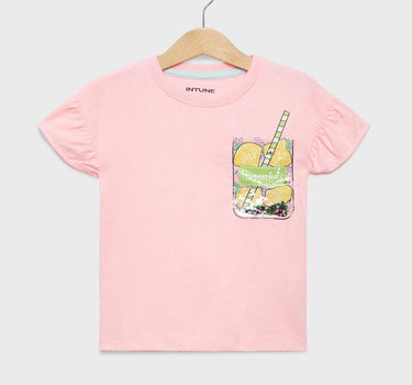 Printed Cotton Round Neck Girls T-Shirt