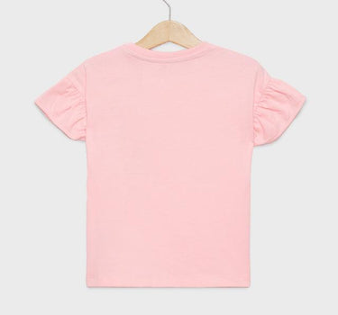 Printed Cotton Round Neck Girls T-Shirt