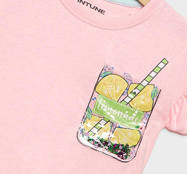 Printed Cotton Round Neck Girls T-Shirt