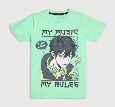 Graphic Print Cotton Round Neck Boys T-Shirt