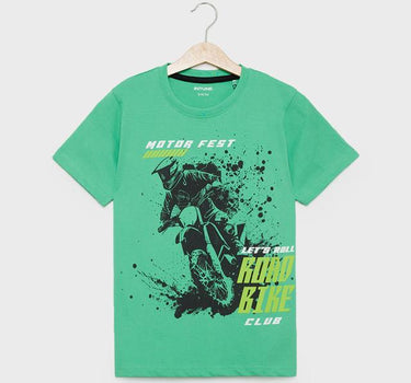 Graphic Print Cotton Round Neck Boys T-Shirt