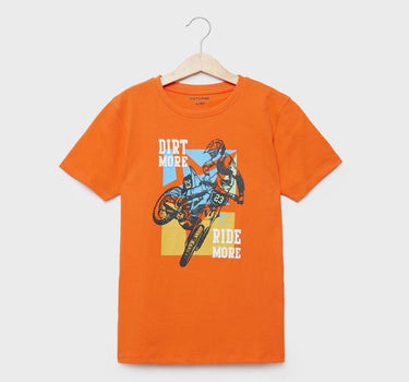 Graphic Print Cotton Round Neck Boys T-Shirt