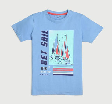 Graphic Print Cotton Round Neck Boys T-Shirt