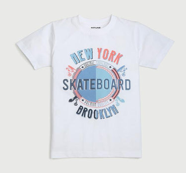 Graphic Print Cotton Round Neck Boys T-Shirt