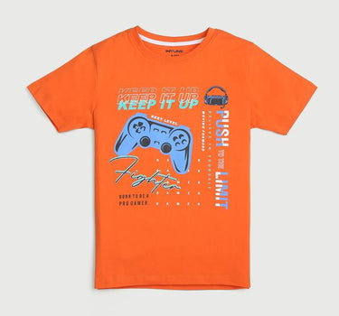 Graphic Print Cotton Round Neck Boys T-Shirt