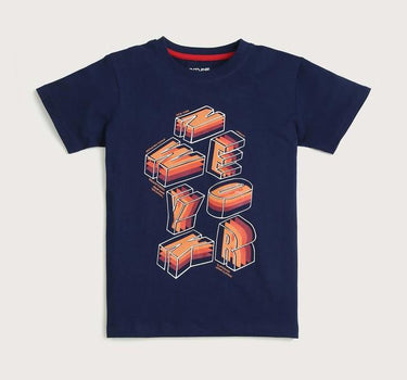 Graphic Print Cotton Round Neck Boys T-Shirt