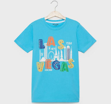 Graphic Print Cotton Round Neck Boys T-Shirt