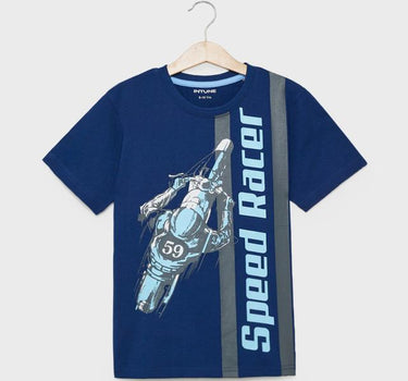 Graphic Print Cotton Round Neck Boys T-Shirt