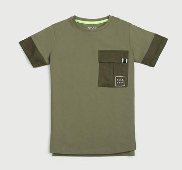 Solid Cotton Round Neck Boys T-Shirt