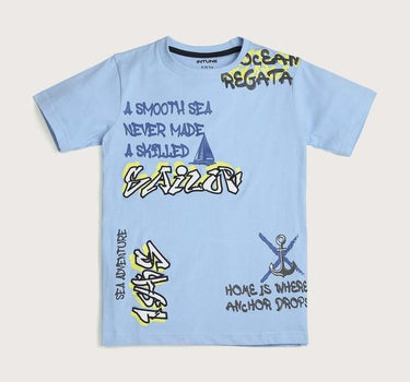 Printed Cotton Round Neck Boys T-Shirt